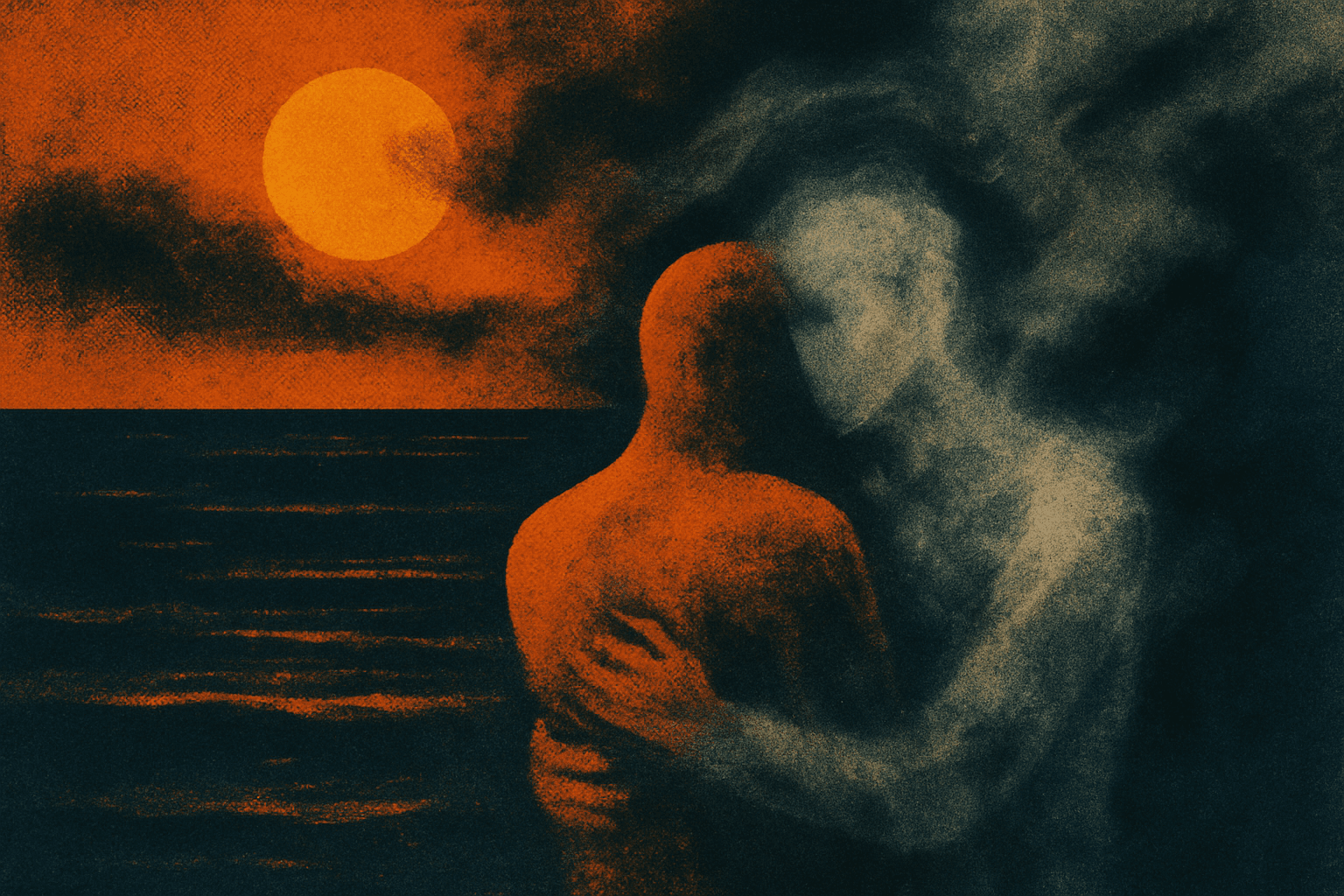 Visual interpretation of "Access Revoked": A girl skipped a stone across a crystal lake,; the ripples shatter the surface of your skin.