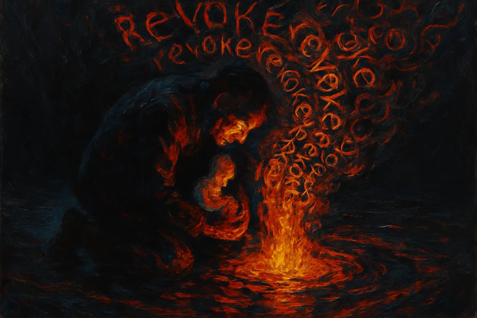 Artwork for "Access Revoked", drawn from the lines: A girl skipped a stone across a crystal lake,; the ripples shatter the surface of your skin.