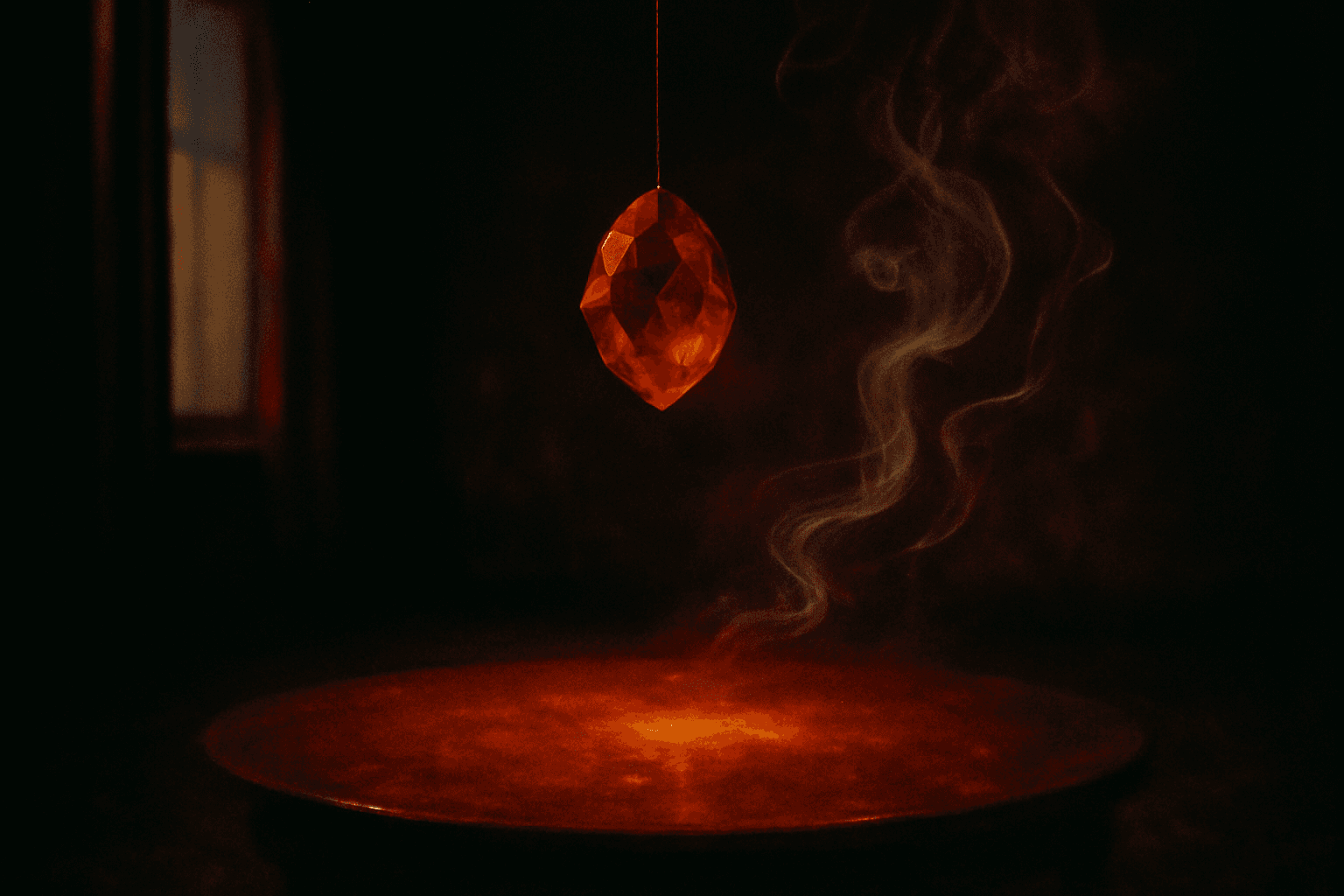 Visual interpretation of "Hold fast the ether": We met across the oval,; where words spun and whirled