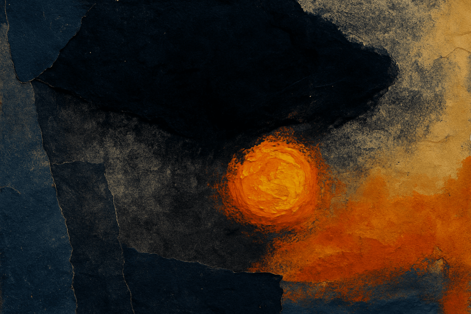 Visual interpretation of "The shadow of a dark cloud you felt": The shadow of a dark cloud you felt; hovering over you,