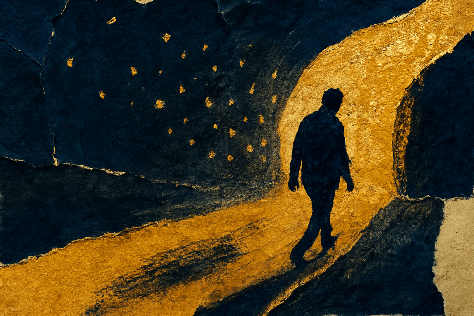 Visual interpretation of "The escape with no roadmap": The escape with no roadmap; Where any path you choose to walk