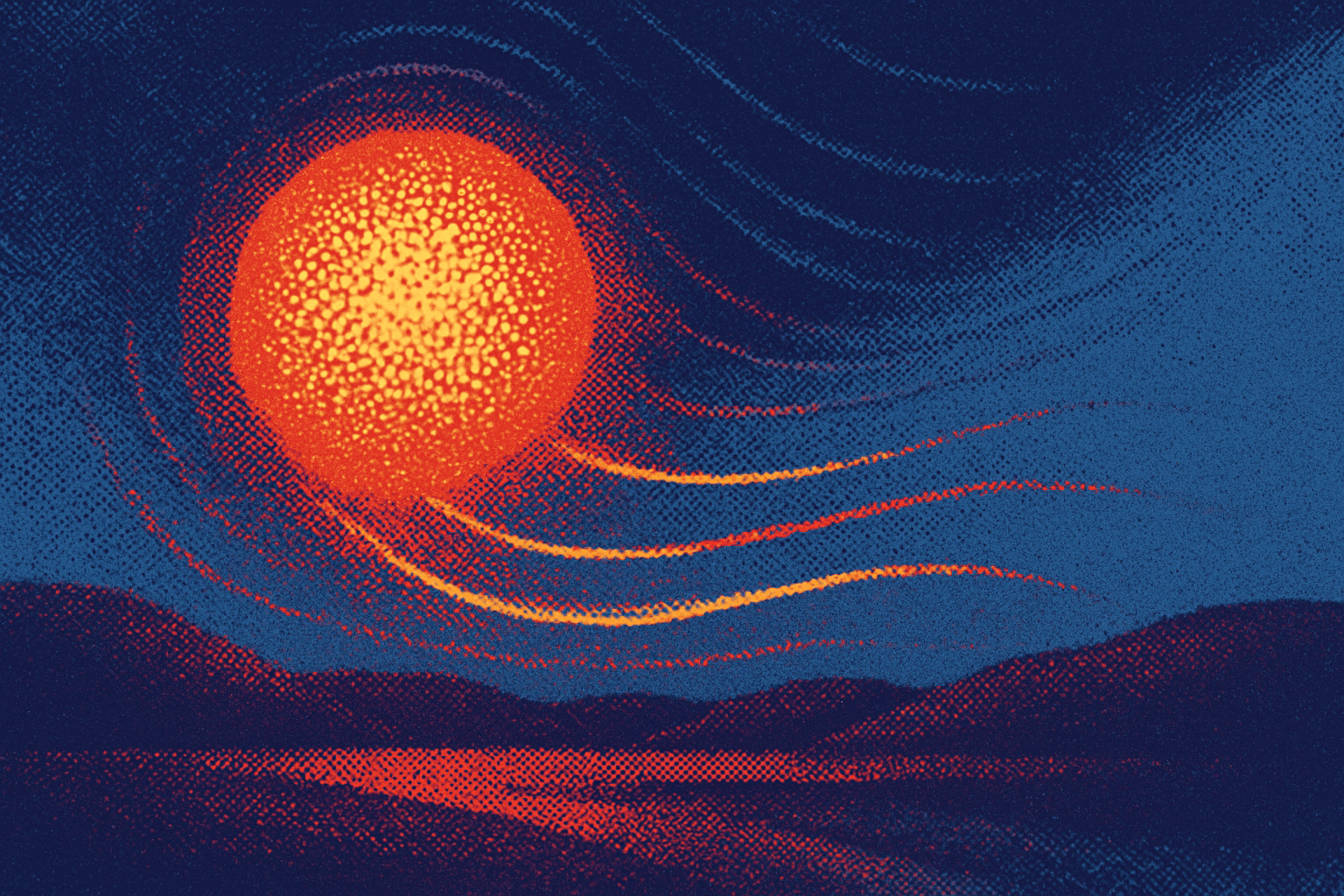 Visual interpretation of "The high-pitched call": The high-pitched call; that escaped your chapped lips