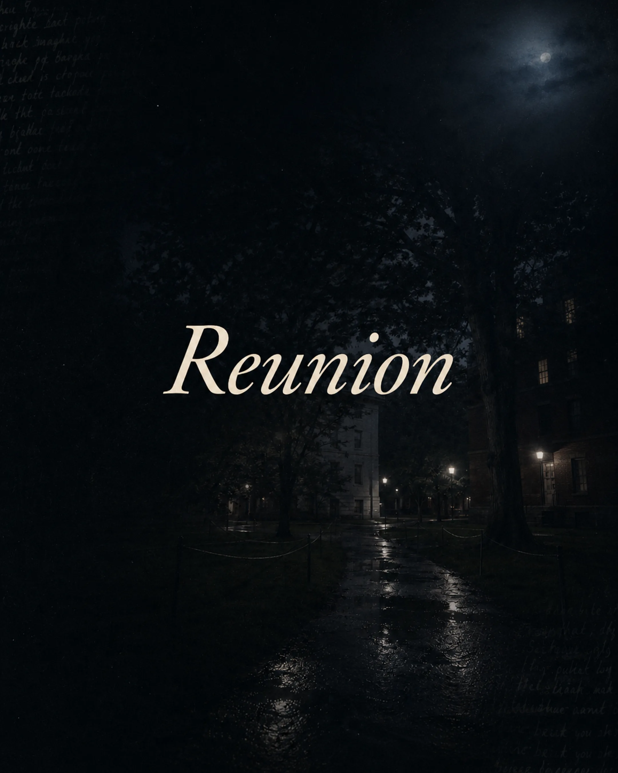 Artwork for "Reunion", drawn from the lines: A dark late-spring night; back in the Yard
