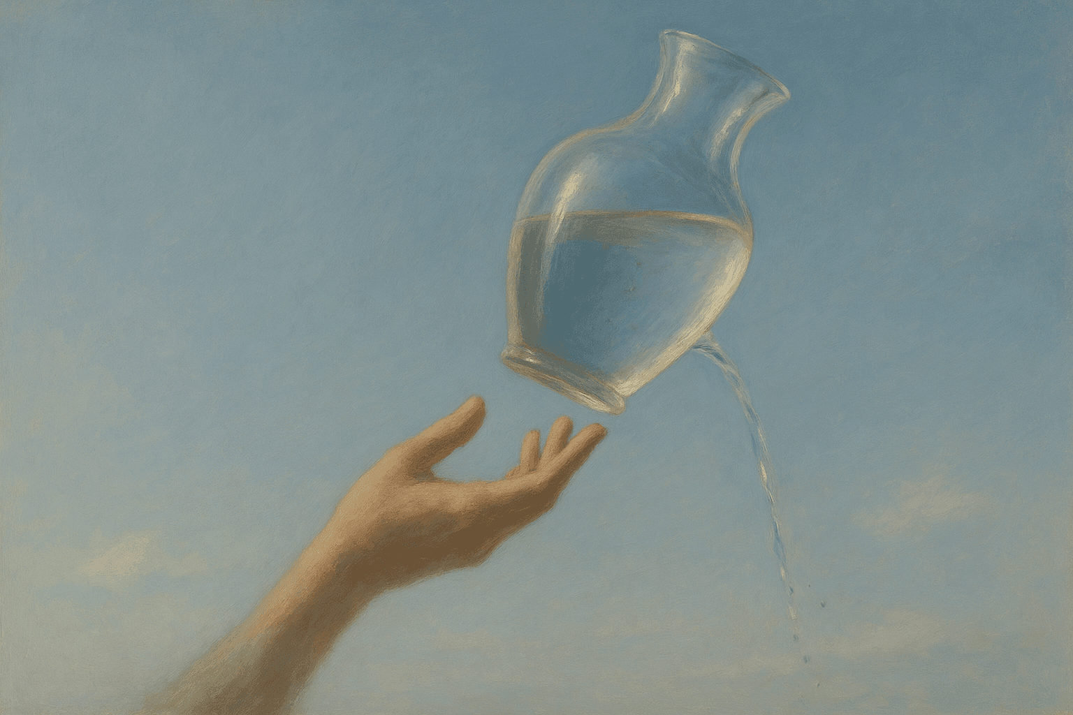 Visual interpretation of "And you are magic": Imagine a crystal vase; Filled with clear warm water