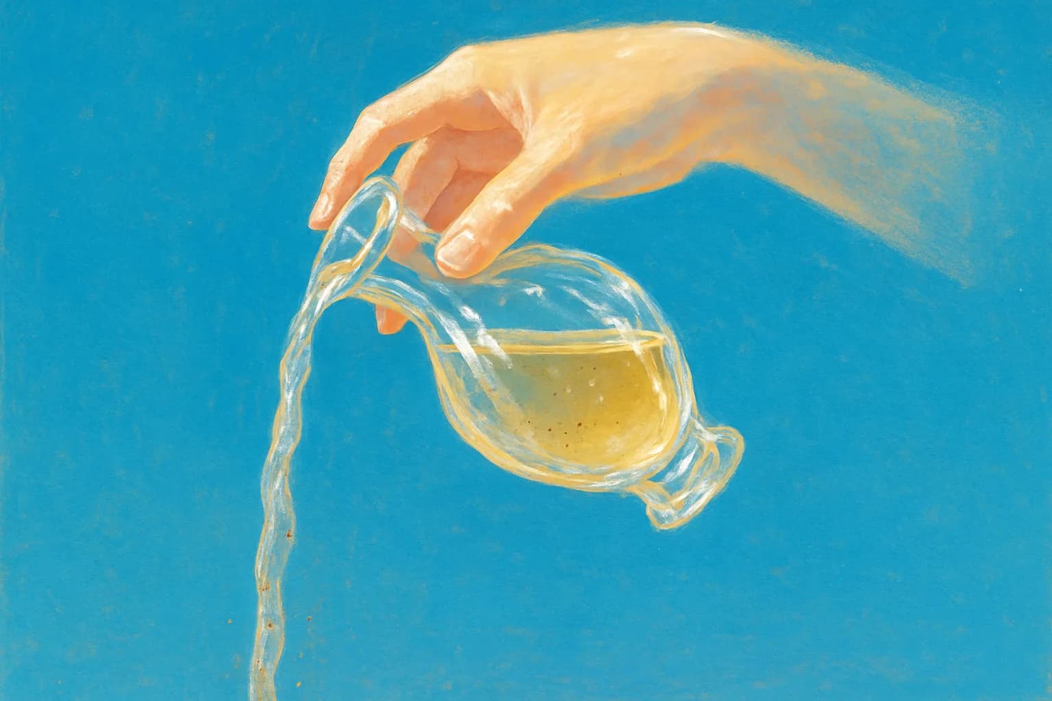 Artwork for "And you are magic", drawn from the lines: Imagine a crystal vase; Filled with clear warm water