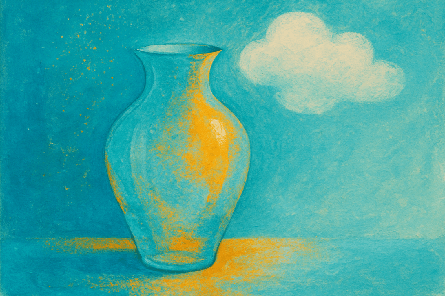 Visual interpretation of "And you are magic": Imagine a crystal vase; Filled with clear warm water