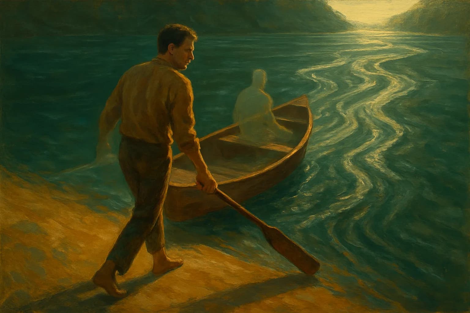Artwork for "From the source", drawn from the lines: Don't pause, don't interrupt the flow; If the churn, fed by a million different