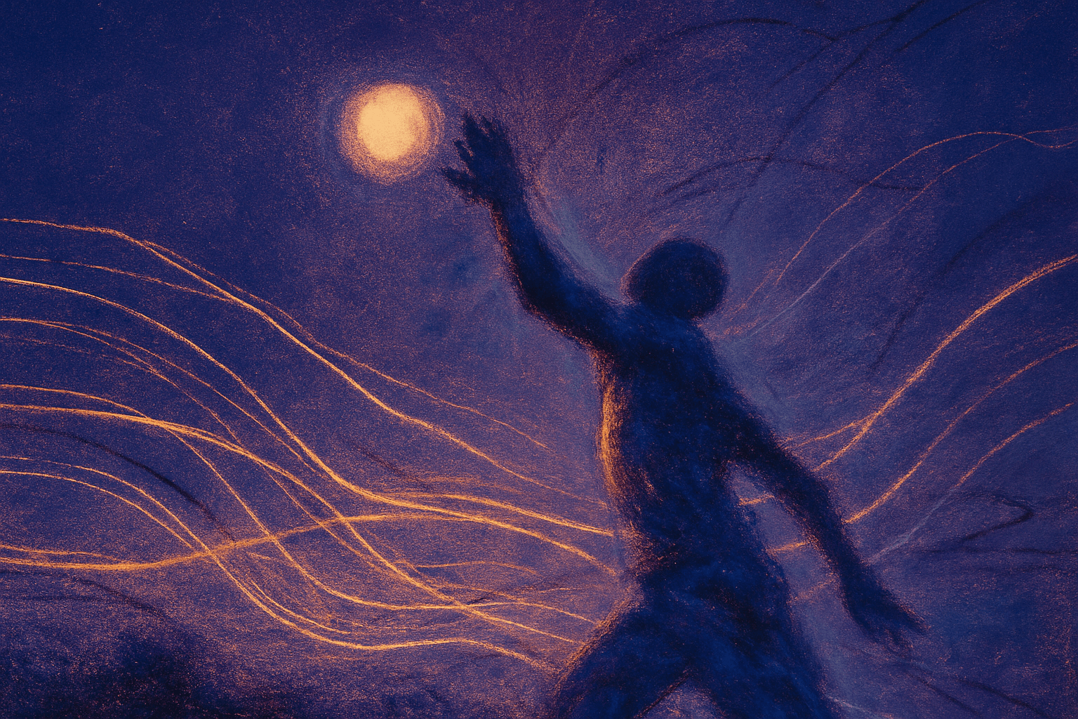 Visual interpretation of "In the ghost light": You jumped the fence; And ran.