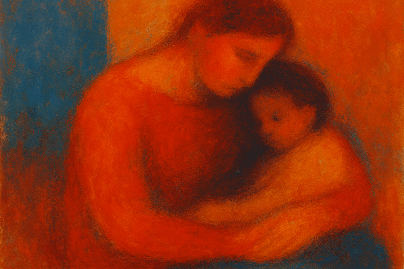 Visual interpretation of "In your arms": One day, when you're six years old; you may watch your Dad leave,