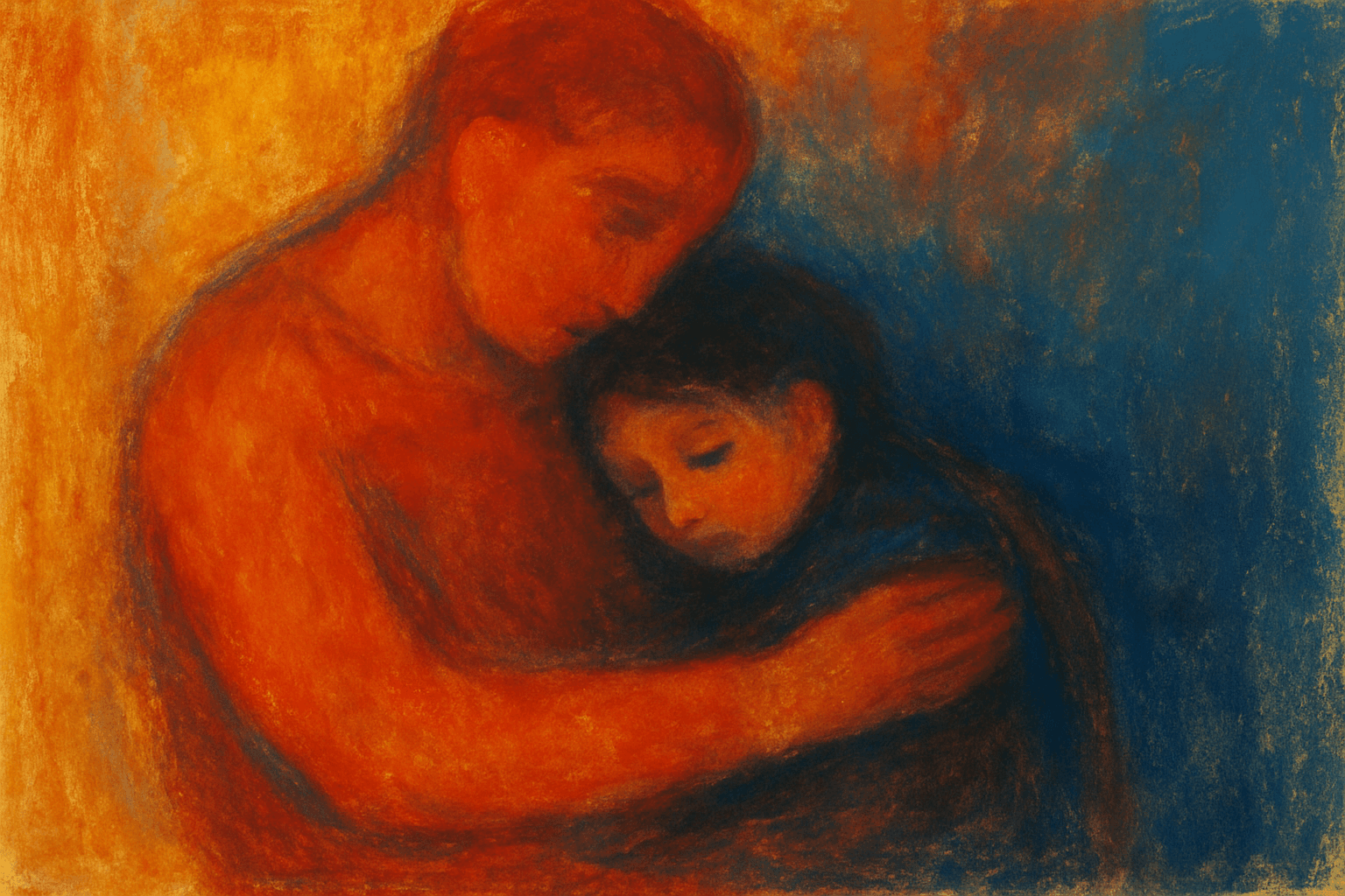 Visual interpretation of "In your arms": One day, when you're six years old; you may watch your Dad leave,