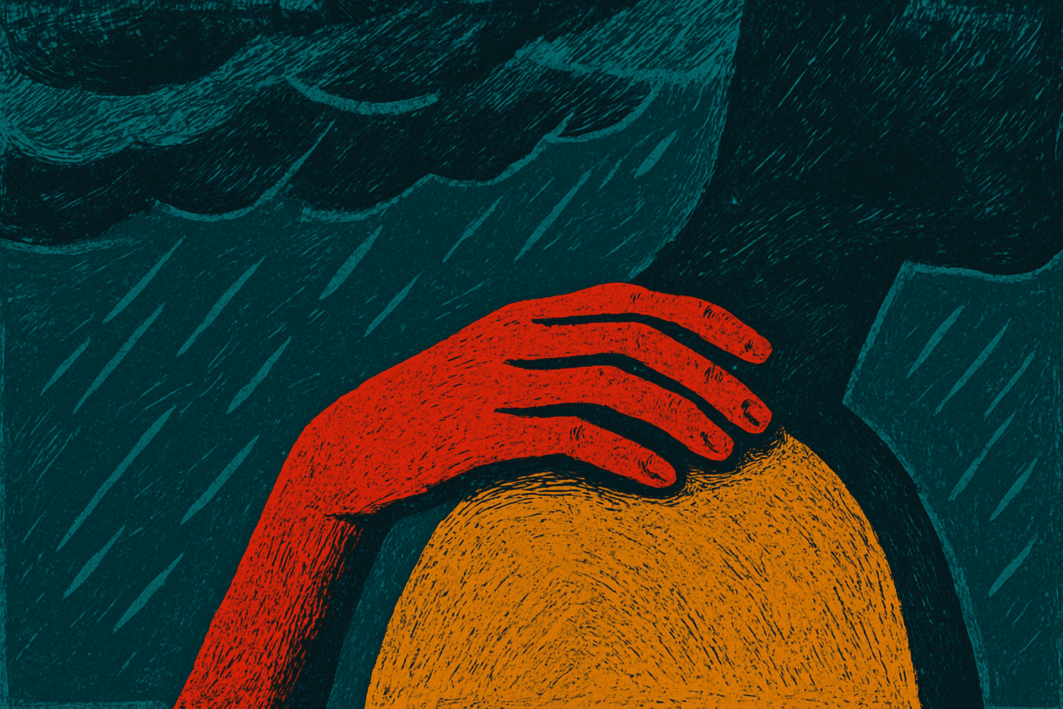 Visual interpretation of "Let the wind die down": What you didn't have—; A cycloned prophecy in your mind.