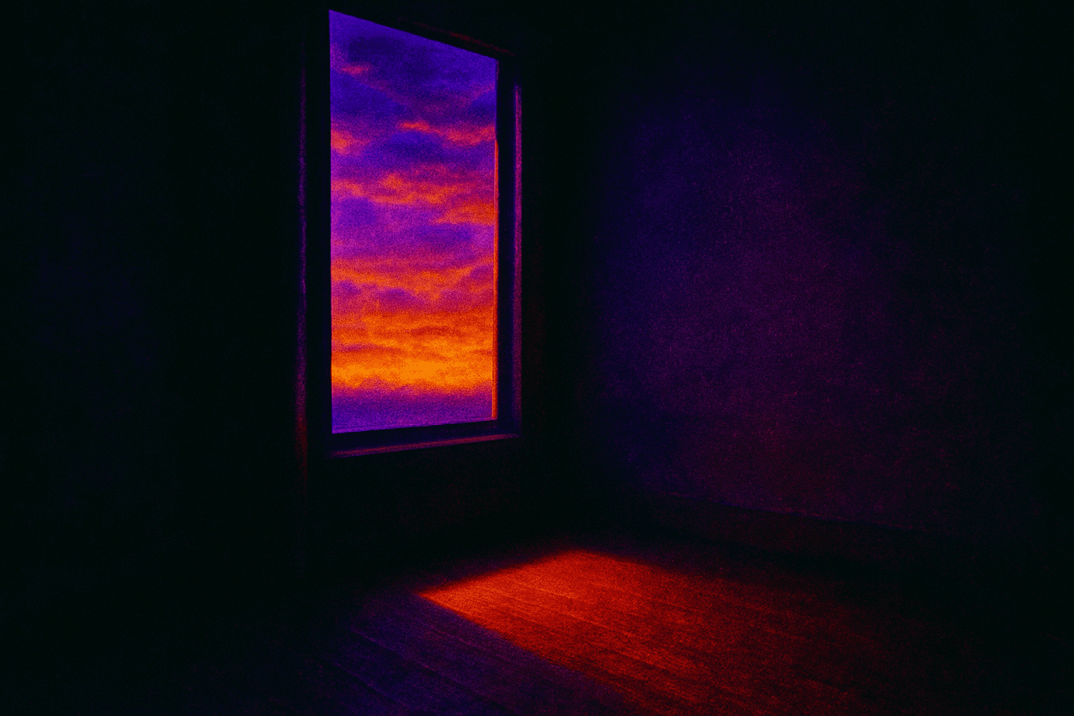 Visual interpretation of "Or did you stay on the floor?": She disappeared down the hallway,; And you watched her close the door.