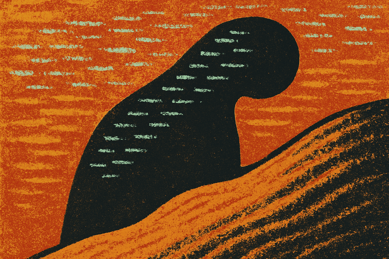 Visual interpretation of "Stay with the painful thoughts": Imagine compassion built from the; times you