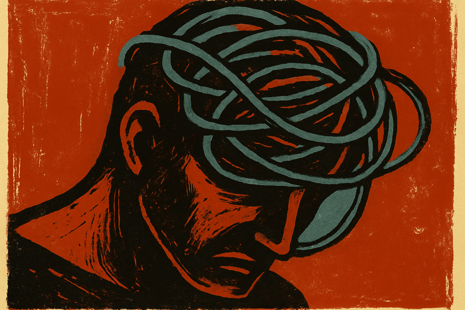 Visual interpretation of "Tangled up inside": It's not someone else's job; To find the thread that wove