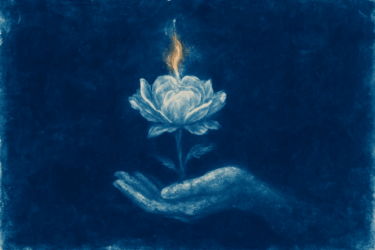 Visual interpretation of "The argument against war": To dance beneath the moonlight; with ghosts across the still lake