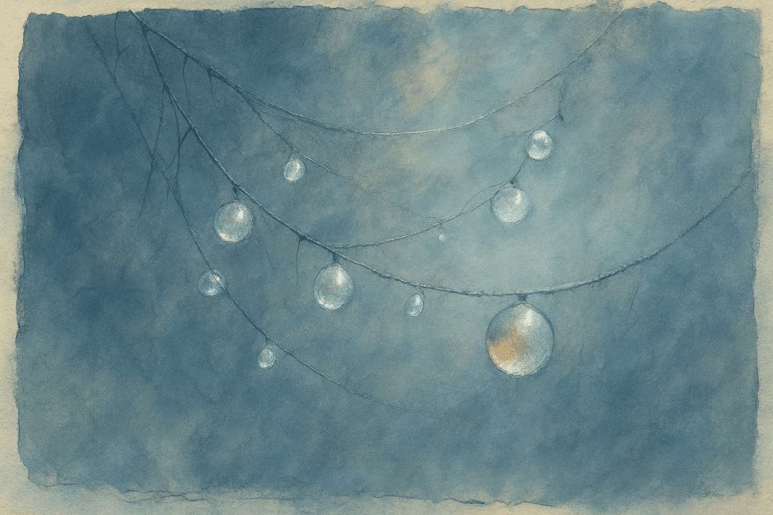 Visual interpretation of "The dewdrops of your dreams": It's the words scrawled past the margins; That are all you'll ever need.