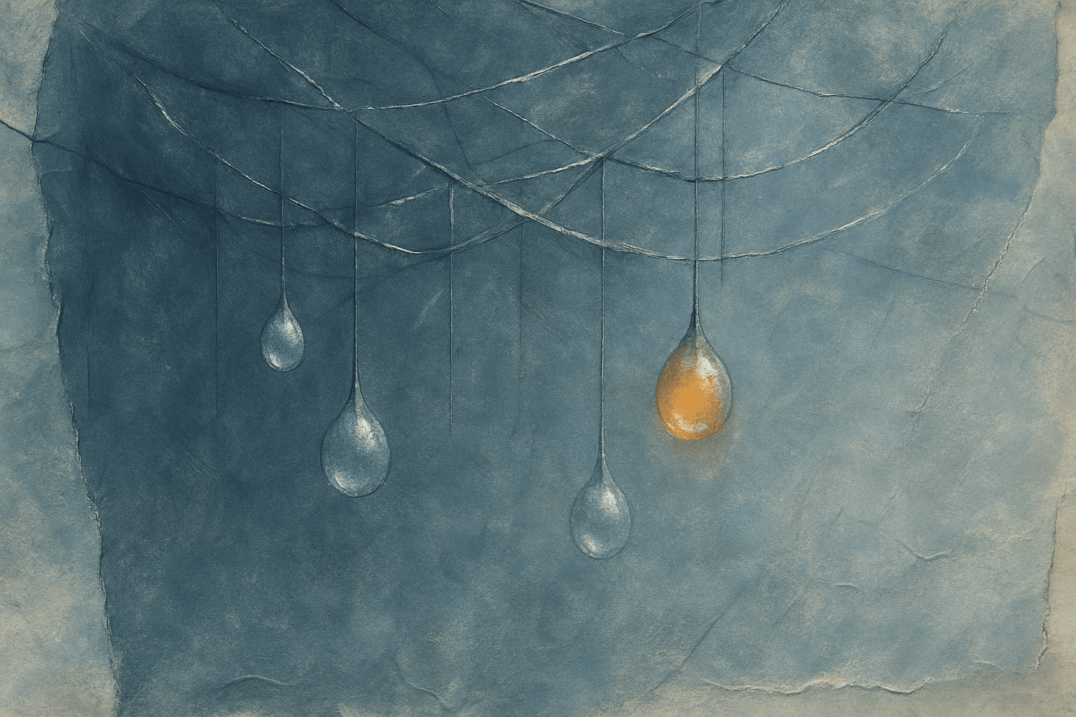 Visual interpretation of "The dewdrops of your dreams": It's the words scrawled past the margins; That are all you'll ever need.