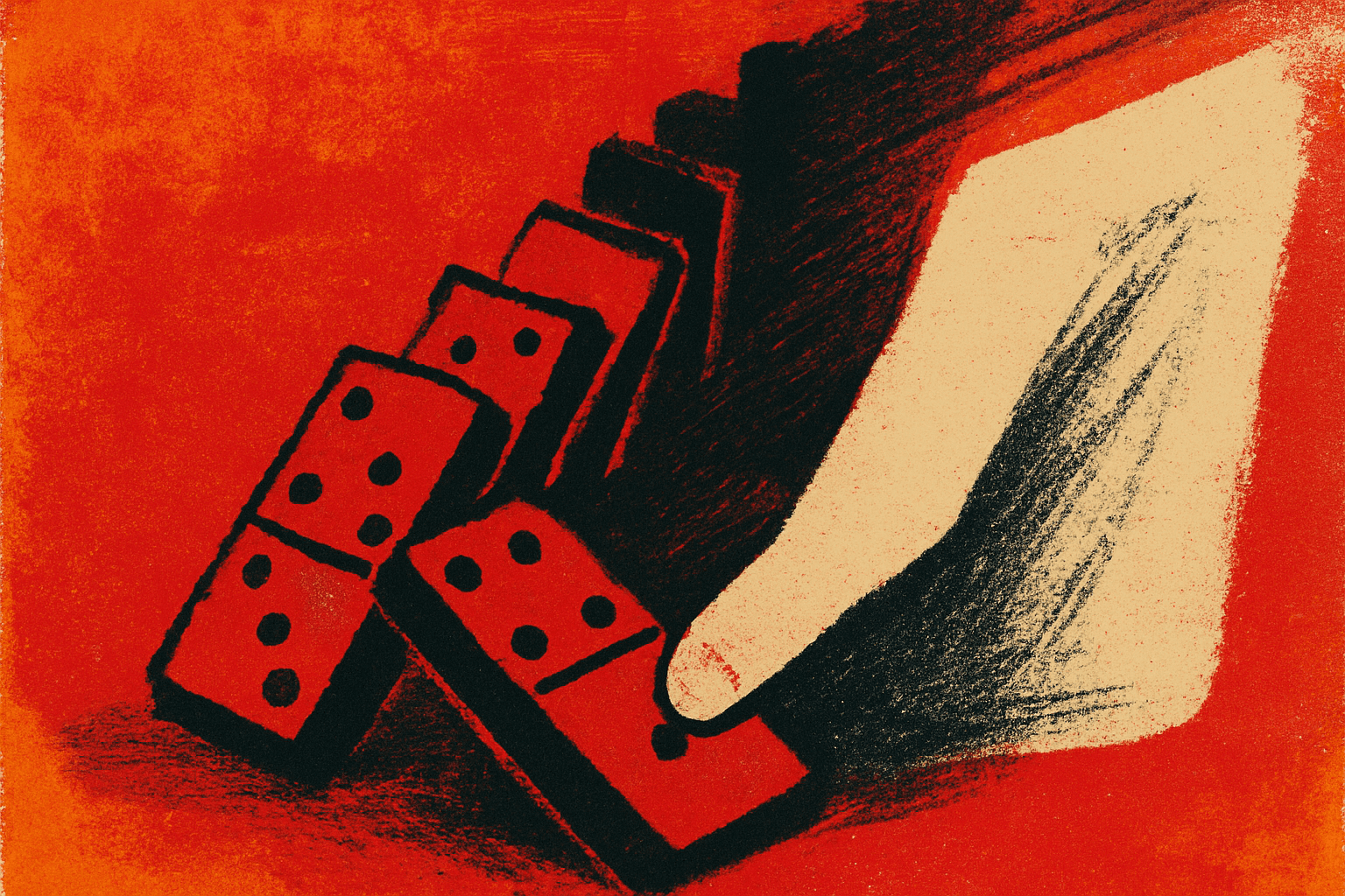 Visual interpretation of "The domino cascade": How can you enhance the vision of; their goodness