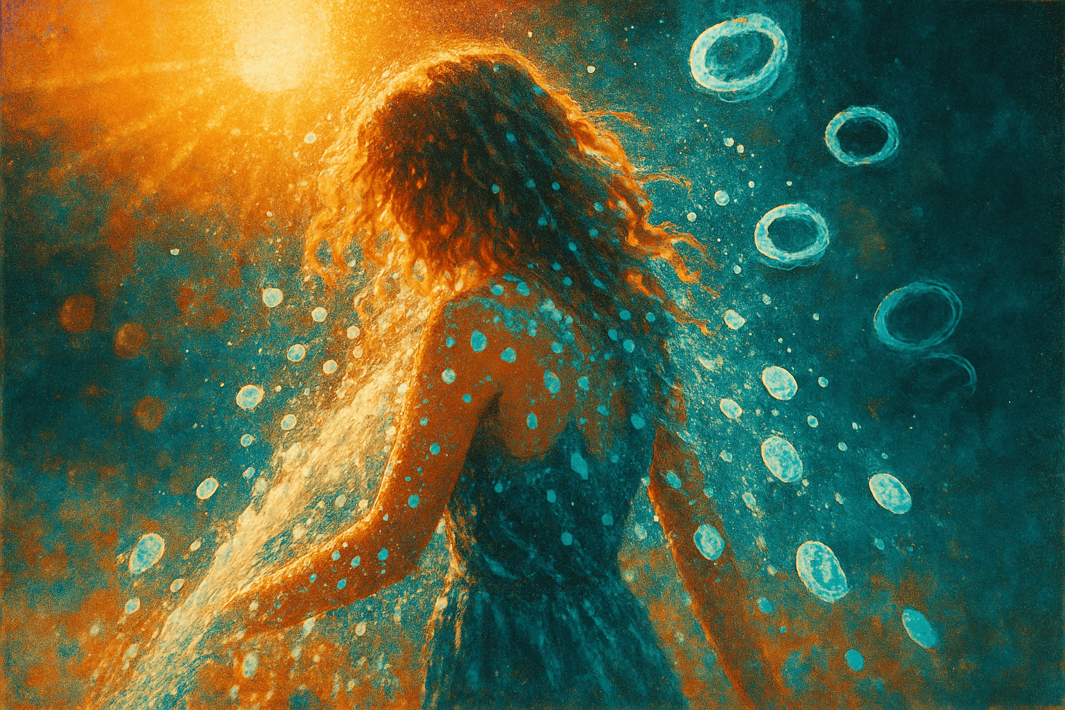 Visual interpretation of "The painting of paradise": Yesterday, through my translucent looking glass; I watched, from the deepest recesses of my desire