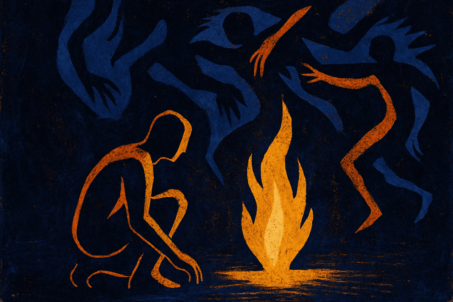 Visual interpretation of "The shadow dance for your escape": Shut your eyes when you know; you're trapped