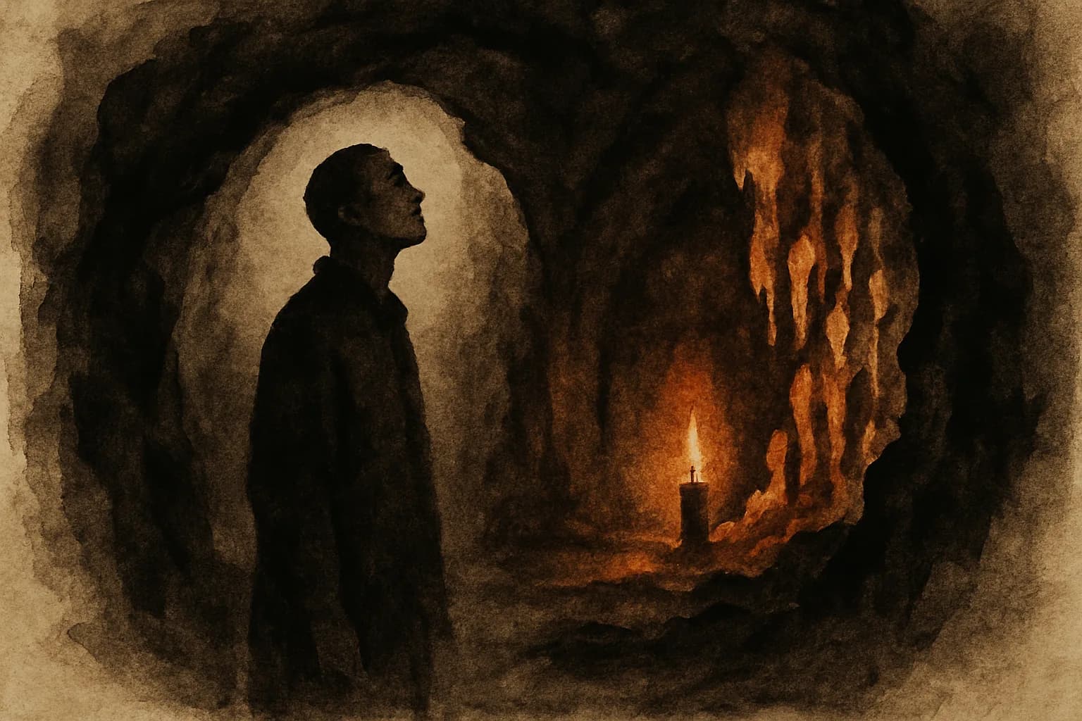 Artwork for "The shadow dance for your escape", drawn from the lines: Shut your eyes when you know; you're trapped