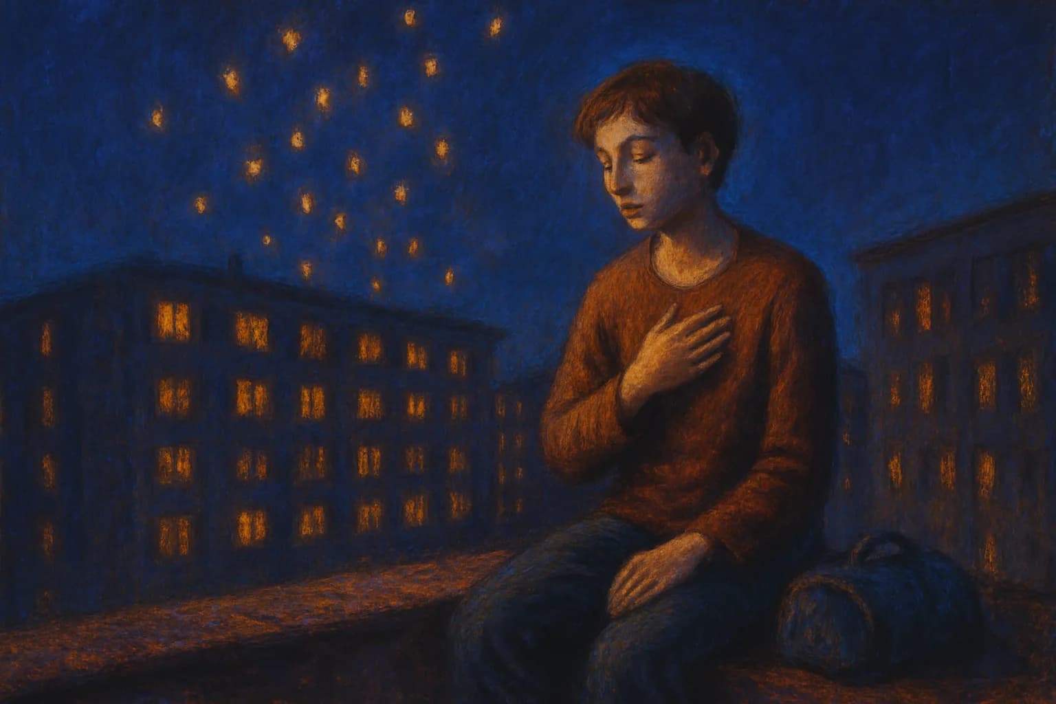 Artwork for "To shape your heart", drawn from the lines: When you leave home for the first time,; Someone might recognize you by