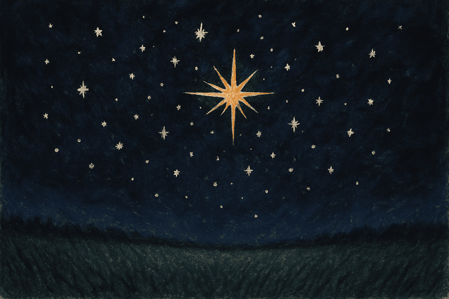 Visual interpretation of "One summer night, you'll glimpse infinity.": One summer night, you'll glimpse infinity.; Climb the hill, between the