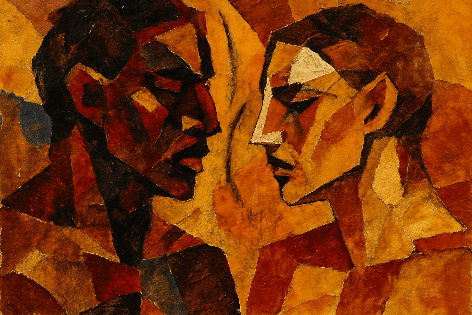 Visual interpretation of "The unexpected voice only sounds familiar": The unexpected voice only sounds familiar; because it rings through the darkness