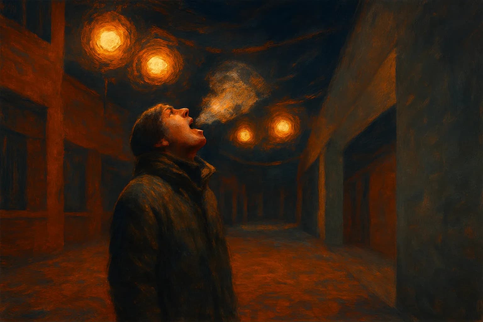 Artwork for "The high-pitched call", drawn from the lines: The high-pitched call; that escaped your chapped lips