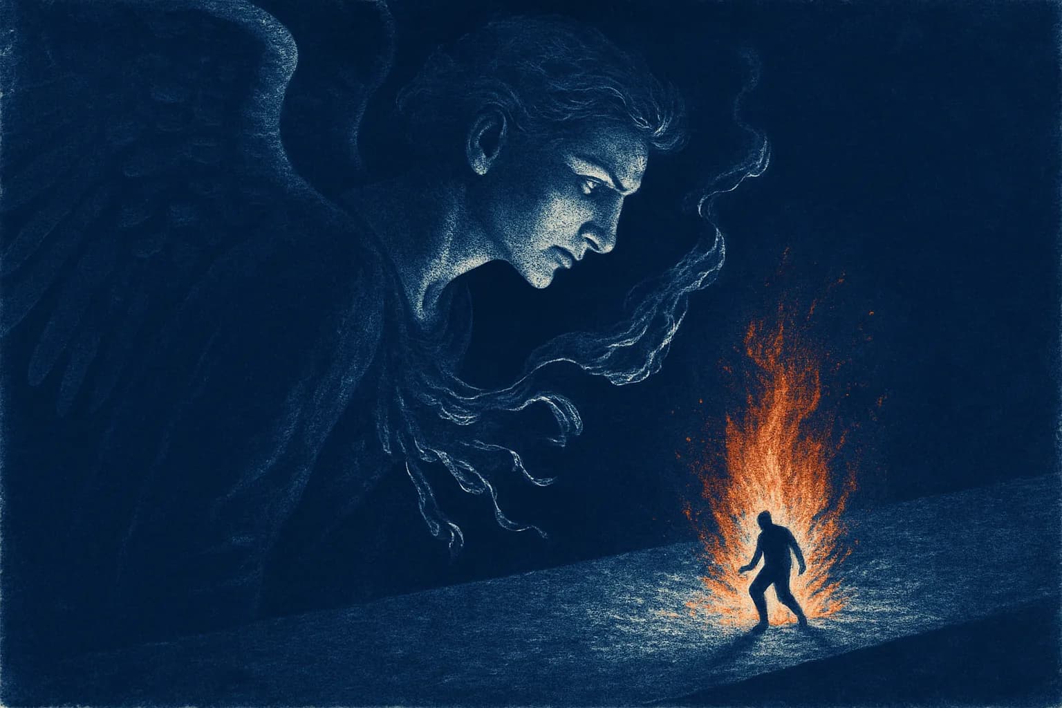 Artwork for "The dream", drawn from the lines: The plan and execution—; A fool's errand: demanded retribution.