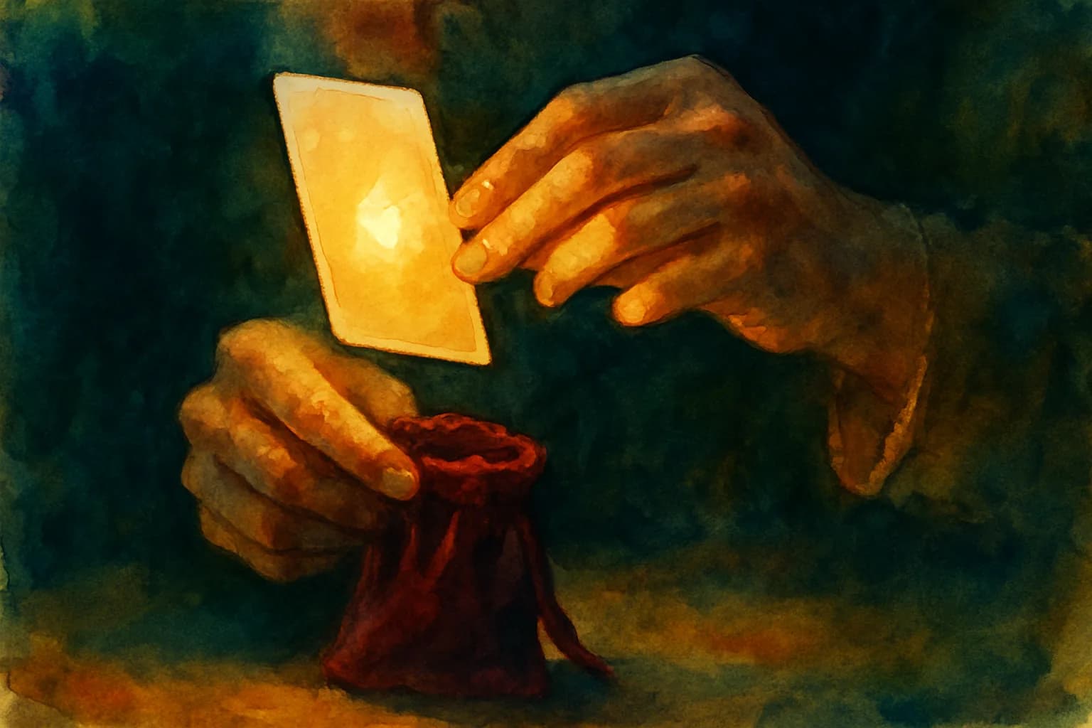 Artwork for "Conceive the next magic trick", drawn from the lines: The energy you spent dismissing; Something too random to be