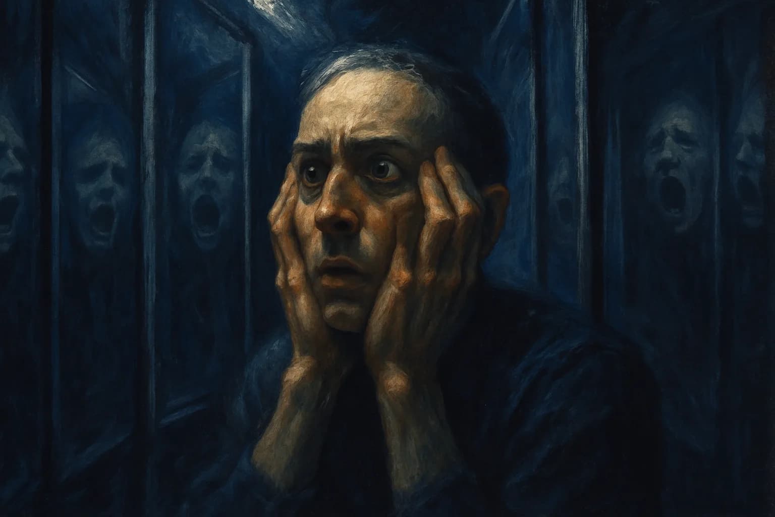 Artwork for "Indistinguishable from silence", drawn from the lines: Sometimes the screams grow so loud; The sound becomes indistinguishable