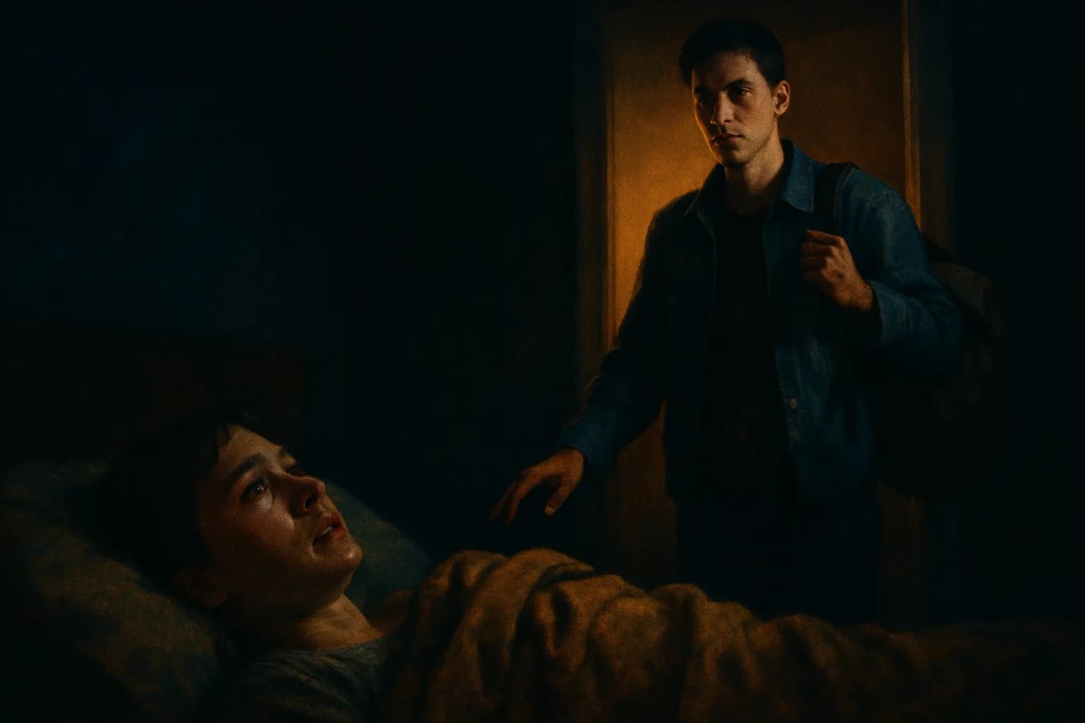 Artwork for "The journey begins", drawn from the lines: Imagine I was right there with you; When you looked up to your bedroom
