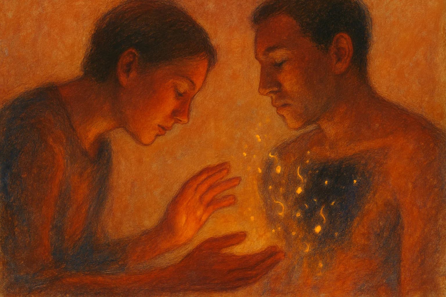 Artwork for "That syncopated rhythm", drawn from the lines: Listen closely to; The hole within yourself,