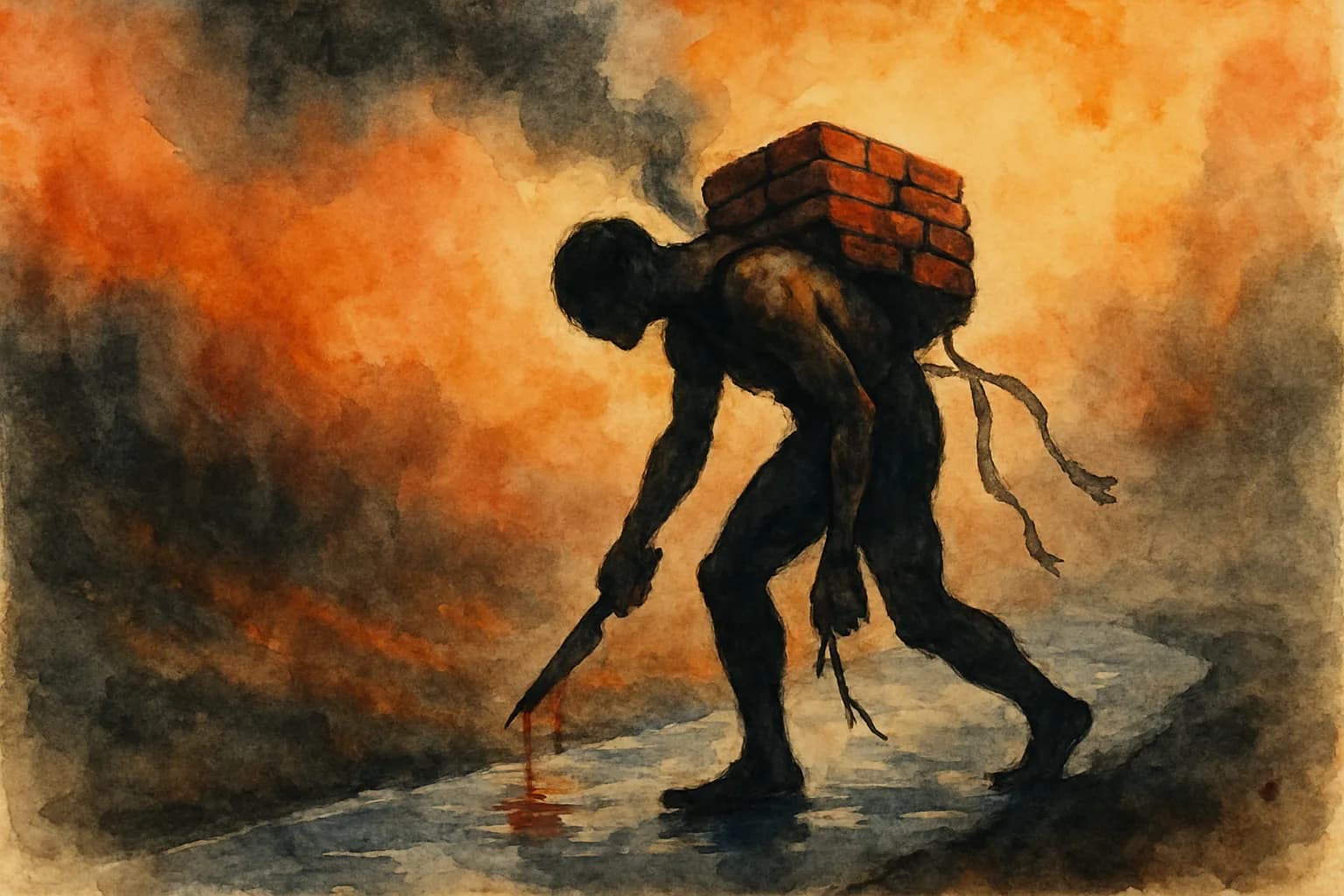 Artwork for "Those wounds stung", drawn from the lines: There will come a time; When you must walk with the