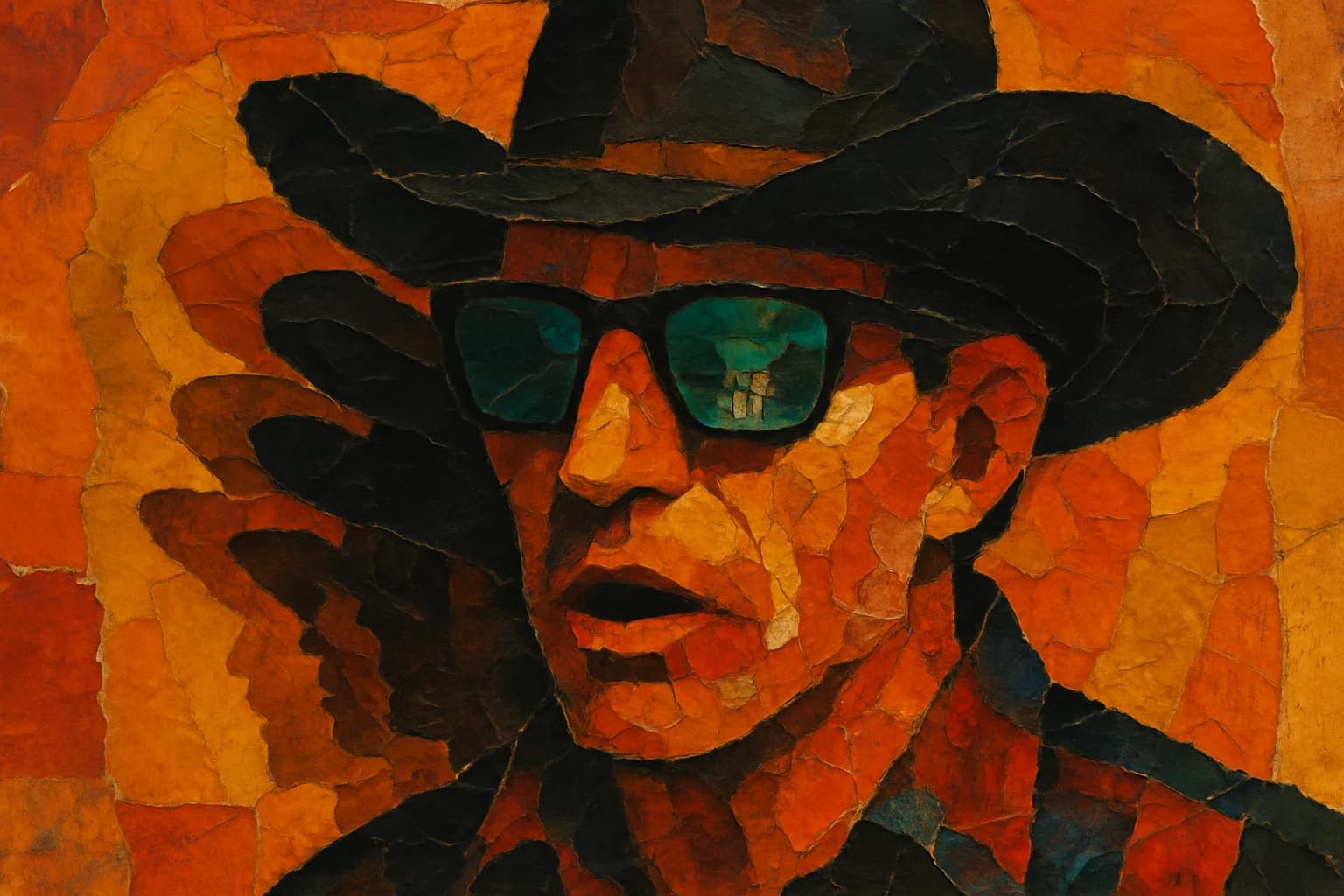 Artwork for "What did the man in the black cowboy hat say?", drawn from the lines: The truth of certain words; will reverberate