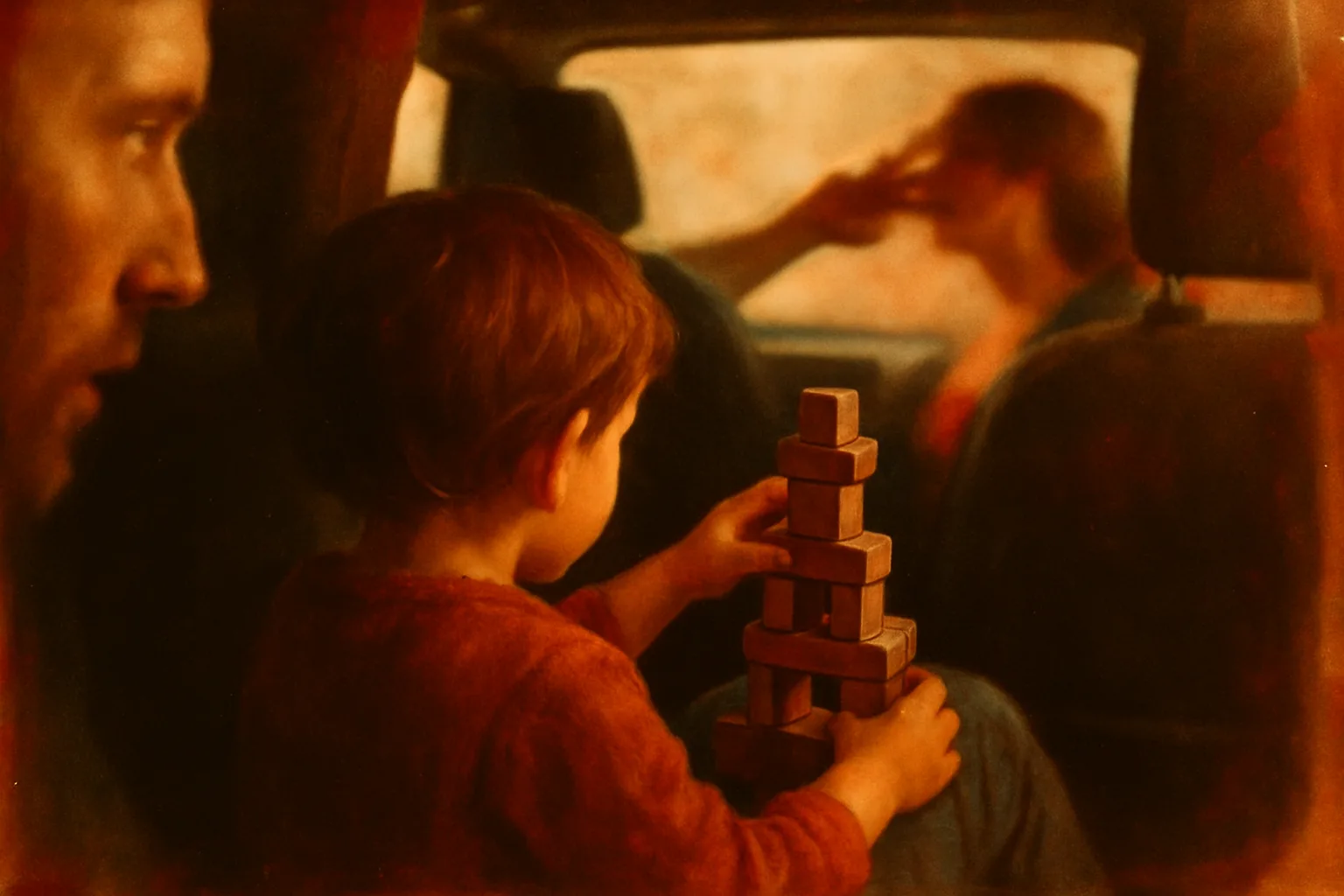 Artwork for "You're such a beautiful child", drawn from the lines: One day you'll watch; From the back seat of the car